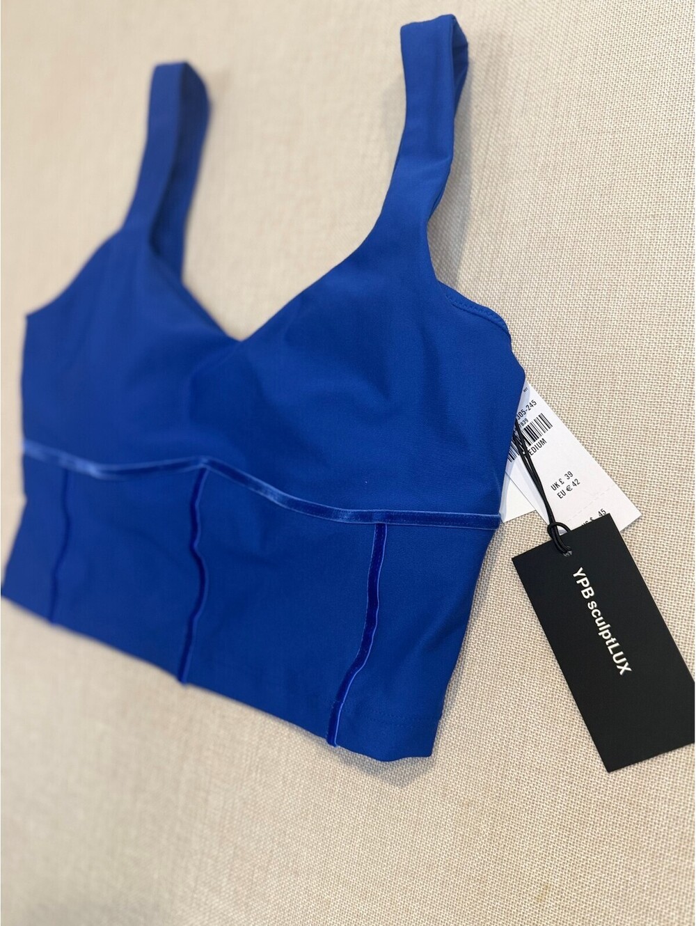 NWT Abercrombie & Fitch YPB sculptLUX Sweetheart Tank, Royal Blue - Size Medium - Picture 3 of 8